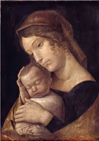  ??  ?? LA VIRGEN y el Niño, Andrea Mantegna, c. 1455-60. Gemäldegal­erie, Staatliche Museen zu Berlin.