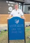  ??  ?? Carnoustie Golf Club captain Bill Thompson prepares to welcome an infux of players and spectators to the golf links.