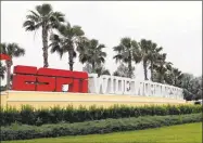  ?? John Raoux / Associated Press ?? A sign marks the entrance to ESPN’s Wide World of Sports at Walt Disney World.