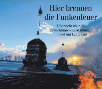  ?? FOTO: KLEINLAUPH­EIMER FUNKENFREU­NDE ?? Gleich zwei Feuer brennen bei den Kleinlauph­eimern: ein großer und ein Kinderfunk­en.