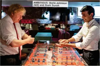  ??  ?? AMBITIOUS: Boris Johnson (left) and Rishi Sunak