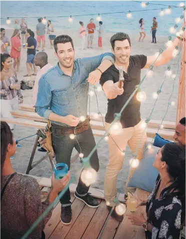  ?? — HGTV ?? Jonathan Scott, left and twin brother Drew have achieved internatio­nal stardom with their popular Property Brothers shows. One TV executive says: ‘Our female viewers want to date them, our male viewers want to grab a beer with them.’