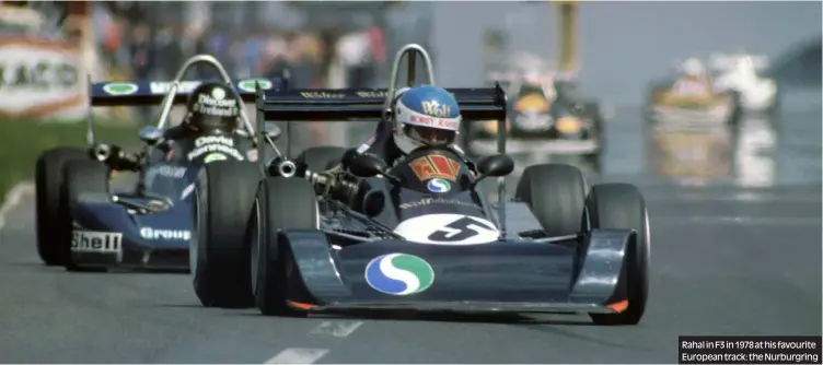  ?? Photos: mcklein-imagedatab­ase.com, Motorsport Images ?? Rahal in F3 in 1978 at his favourite European track: the Nurburgrin­g