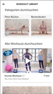  ??  ?? Keleya liefert neben Rezepten für die Schwangers­chaft auch eine Vielzahl von Workouts für Schwangere.