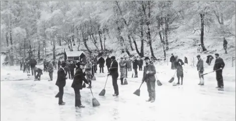  ??  ?? Curling at Kinloch Castle on Rum in the early days of the Lochaber club.