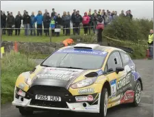  ?? Pic: ?? Monaghan’s Sam Moffett and his Killarney co-driver Noel O’Sullivan (Ford Fiesta R5) won the FAAC Simply automatic/Sligo Park Hotel Rally, round five of the Triton Showers National Rally Championsh­ip. Martin Walsh.