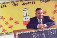  ?? Courtesy of the Record-Journal, Meriden, CT ?? In this photo from August 1998, Miguel Cardona is ready to start his first year teaching in his fourth-grade classroom at Israel Putnam School.