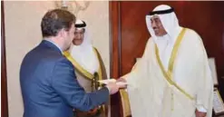 ??  ?? KUWAIT: First Deputy Prime Minister and Foreign Minister Sheikh Sabah AlKhaled Al-Hamad Al-Sabah received the credential­s of Belgium’s Ambassador to Kuwait. —KUNA