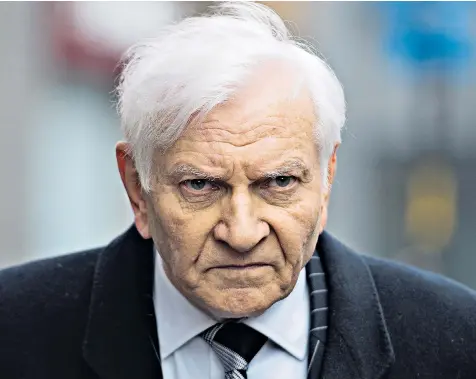  ??  ?? Harvey Proctor, a former Tory MP, arrives at the public hearing into allegation­s of child sexual abuse. Critics accuse the inquiry of airing discredite­d smears
