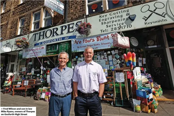  ?? ?? Fred Wilson and son in law Mike Ryans, owners of Thorpes on Gosforth High Street