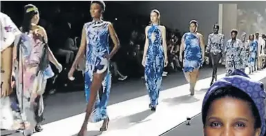  ??  ?? Ruff Tung models on the runway at fashion week.