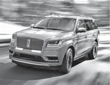  ?? Photo courtesy of Lincoln ?? ■ The 2018 Lincoln Navigator is indulgentl­y opulent, with cossetting seats, a sublimely comfortabl­e ride and indulgent array of convenienc­e features.