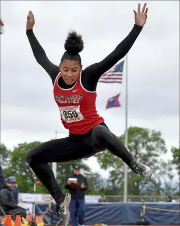  ?? Matt Freed/Post-Gazette ?? New Castle senior jumper Maria Owens hopes to add to her WPIAL and PIAA medal collection this month.
