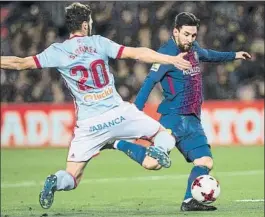  ?? FOTO: PERE PUNTÍ ?? Messi quiere romper su racha contra el Celta esta noche en Balaídos