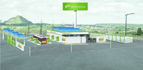  ??  ?? Prototipo de la primera hidrogener­a de Iberdrola en la Zona Franca