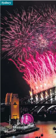  ?? GETTY IMAGES ?? Sydney
Eerie celebratio­ns: Fireworks light the sky over the Sydney Harbour Bridge on New Year’s Eve