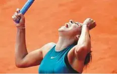  ?? AFP ?? Madison Keys of the US celebrates after her victory over Romania’s Mihaela Buzarnescu.