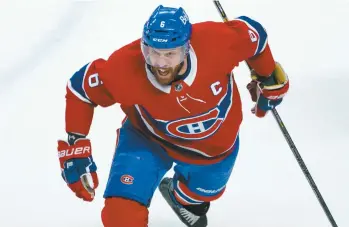  ?? PAUL CHIASSON LA PRESSE CANADIENNE ?? Le capitaine du Canadien, Shea Weber, a inscrit 224 buts et 365 aides durant sa carrière dans la LNH.