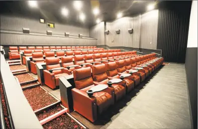  ?? Matthew Brown / Hearst Connecticu­t Media ?? Bow Tie Cinemas is finishing up renovation­s of its Majestic 6 movie theater at 118 Summer St. in downtown Stamford. The improvemen­ts include new leather, reclining seats.