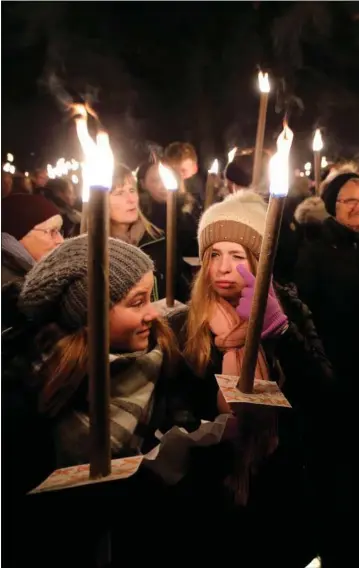  ?? ?? Fakkelopto­g i Elverparke­n i Herlev en uge efter drabet til minde om den 32-årige kvinde. Arkivfoto: Ritzau Scanpix