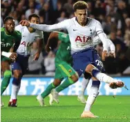  ??  ?? MK master: Dele Alli returned to his old stomping ground to help Spurs progress