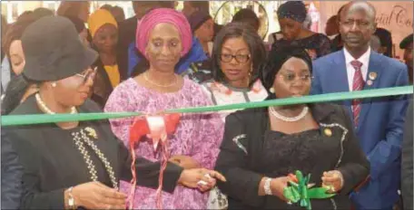  ??  ?? L-R: Lagos State Chief Judge, Hon. Justice Opeyemi Oke, wife of the Vice President, Mrs. Dolapo Osinbajo, Lagos State First Lady, Mrs. Bolanle Ambode, Lagos State Deputy Governor, Dr. Idiat Adebule and EFCC Acting Chairman, Mr. Ibrahim Magu during the...