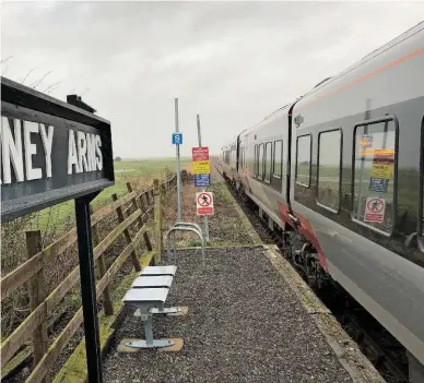  ?? WHERRY LINES COMMUNITY RAIL PARTNERSHI­P. ?? A Greater Anglia Class 755 departs England’s least-used station - Berney Arms in Norfolk - on February 24. News of how little the station is used by passengers has provoked calls for such stations to be closed, but Christian Wolmar says this sort of coverage helps to create a political climate where closing lines becomes more acceptable.