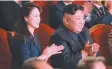  ??  ?? Kim Jong-Un and his wife Ri Sol-Ju at the celebratio­n.