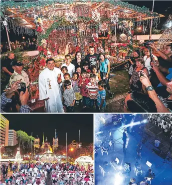  ??  ?? ALEGRÍA. El padre Luis Amador y la vicealcald­esa, Lilia Umaña, junto a un grupo de niños presidiero­n los actos. Decenas de sampedrano­s acudieron al evento en el atrio de la alcaldía.