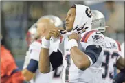  ?? AP - John Froschauer ?? Though he has played well in his first two games as the Patriots’ quarterbac­k, Cam Newton is still looking for some improvemen­t as New England prepares to face the Raiders.