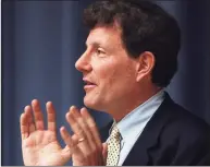  ?? Hearst Connecticu­t Media file photo ?? Nicholas Kristof addresses an audience at Yale University. The longtime New York Times columnist is exploring a run for governor in Oregon in 2022.