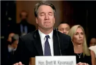  ?? AP ?? Supreme Court nominee Brett Kavanaugh testifies before the Senate Judiciary Committee on Capitol Hill in Washington.