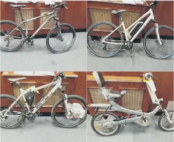  ??  ?? Police have released these pictures of bikes they believe were stolen.