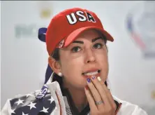  ?? Stuart Franklin / Getty Images ?? Paula Creamer is 14-8-5 in the Solheim Cup, with winning records in four-ball, foursome and singles competitio­n.