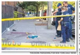  ?? THEODORE PARISIENNE/FOR NEW YORK DAILY NEWS ?? Against backdrop of bloody weekend capped off by Brooklyn incident where five people were shot (above), Police Commission­er Dermot Shea (below) saw bright spot in that Finest took 160 guns off streets last week.