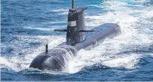  ?? Picture: GETTY IMAGES ?? Royal Australian Navy submarine HMAS Rankin near Darwin in 2005.