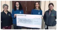  ??  ?? 6th year LCVP Students Michaela O’Riordan &amp; Niamh McSweeney presenting a cheque to Breda and Trish of Kerry Cancer Support.