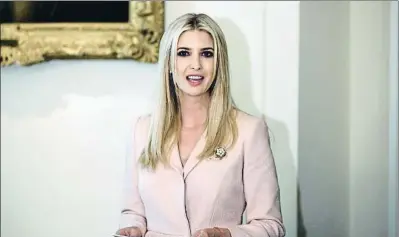  ?? OLIVIER DOULIERY / BLOOMBERG ?? Ivanka Trump, en la Casa Blanca, el pasado 18 de julio