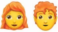  ?? FOTO: UNICODE ?? Det har gjerne vaert litt ekstra vanskelig for de med rødt hår å uttrykke seg, men snart blir rødtoppene endelig en del av emoji-familien.