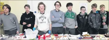  ?? ?? Members of St. Colman’s College Student Council proudly showing off their bakes, part of the fundraisin­g event for Ukraine.