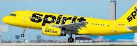  ?? CORTESÍA ?? Spirit vuela a diario en estas naves desde Fort Lauderdale, Florida, y su plan es viajar a Orlando, en un inicio, cuatro veces por semana.