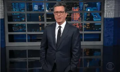  ?? Photograph: YouTube ?? Stephen Colbert on the ban on new investment­s in Russia: ‘you’ve got to, otherwise their soaring economy is an irresistib­le cash magnet.’