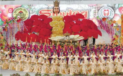  ?? SUNSTAR FILE ?? CONTEST OF CHAMPIONS. The Sinanduloy Dance Troupe of Tangub City won in the Sinulog-based category of Sinulog 2017. They will be back in 2019 for the grand parade.