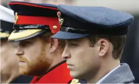  ??  ?? Prince Harry and Prince William in 2015. Senior royals must wear civilian clothes to Prince Philip’s funeral. Photograph: Kirsty Wiggleswor­th/AP