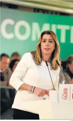  ?? M. G. ?? Susana Díaz, ayer en el Comité Director del PSOE en Antequera.
