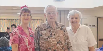  ?? RELAXED LIFESTYLE: Diversiona­l therapy assistant Rose Pryzibilla, Canossa Residentia­l Services resident Cesare “Reno” Lancini and Canossian sister Rita Zuccher. Picture: LILLIAN ALTMAN ??