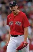  ?? ?? OFF ON THE RIGHT FOOT: Starting pitcher Nick Pivetta screams after the final out of the second.