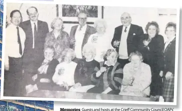  ??  ?? Memories Guests and hosts at the Crieff Community Council OAPs’ dinner in the Drummond Arms in 1993