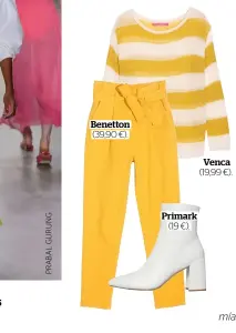  ??  ?? Benetton (39,90 €). Primark (19 €). Venca (19,99 €).