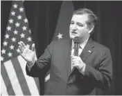  ?? DARRON CUMMINGS/ASSOCIATED PRESS ?? Republican presidenti­al candidate, Sen. Ted Cruz, R-Texas, criticized Trump’s remarks against the North Carolina transgende­r bathroom law.